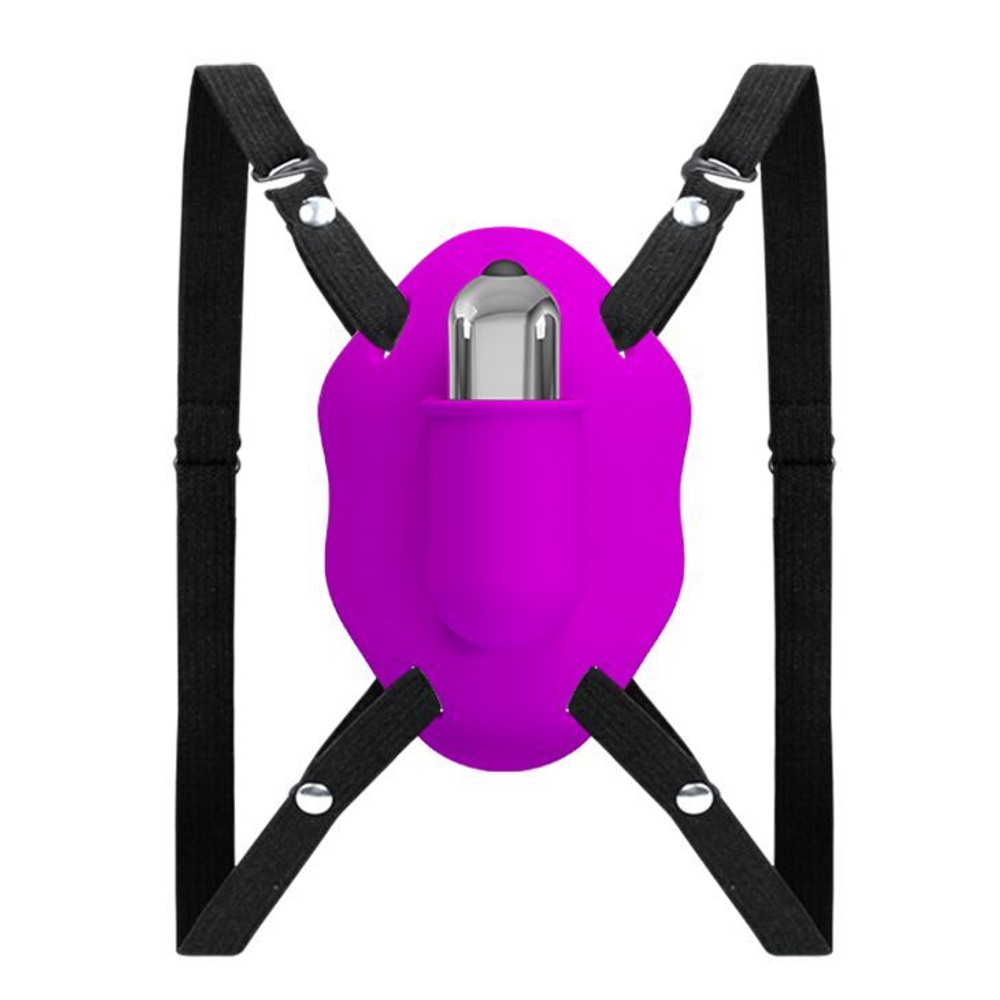 Лиловый вибростимулятор для клитора Love Rider на ремешках