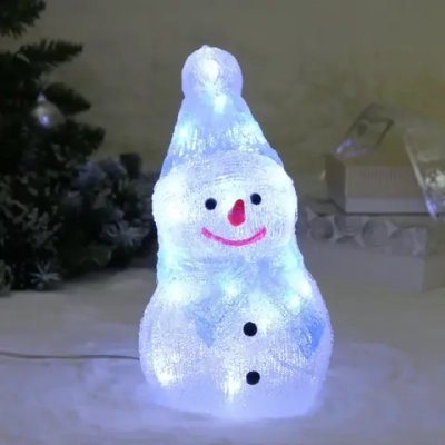 Фигура светодиодная «Снеговичок в голубом колпачке» 16*13*30 см, 20 ламп LED, авторежим, 220V, Белый