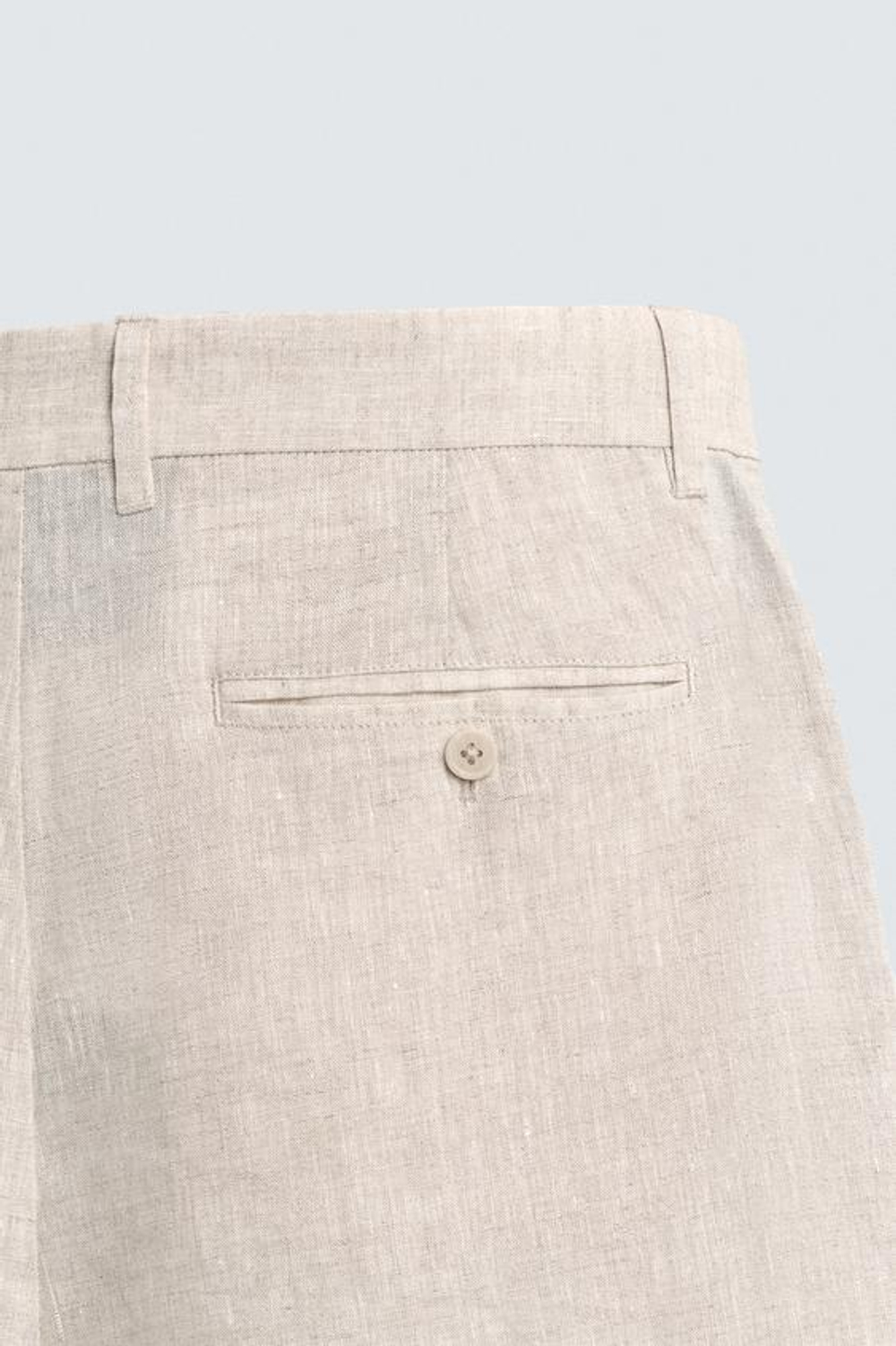 ZARA БЕРМУДЫ ИЗ 100% ЛЬНА КЛАССИЧЕСКОГО КРОЯ, СВЕТЛО-БЕЖЕВЫЙ