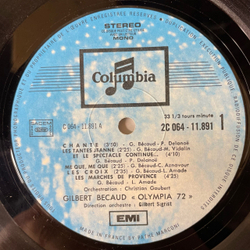 Винтажная виниловая пластинка LP Жильбер Беко, Gilbert Becaud Olympia 1972 (Франция 1972)
