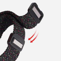 Эластичный ремешок черного цвета (Black Unity) от Dux Ducis для смарт часов Apple Watch размером 42, 44, 45, 46, 49MM, серия Strap (Mixture Pro Series)