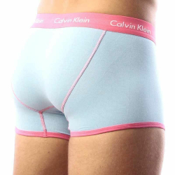 Мужские трусы боксеры светло-голубые с розовой резинкой Calvin Klein 365 Blue Pink Trunks CK16104