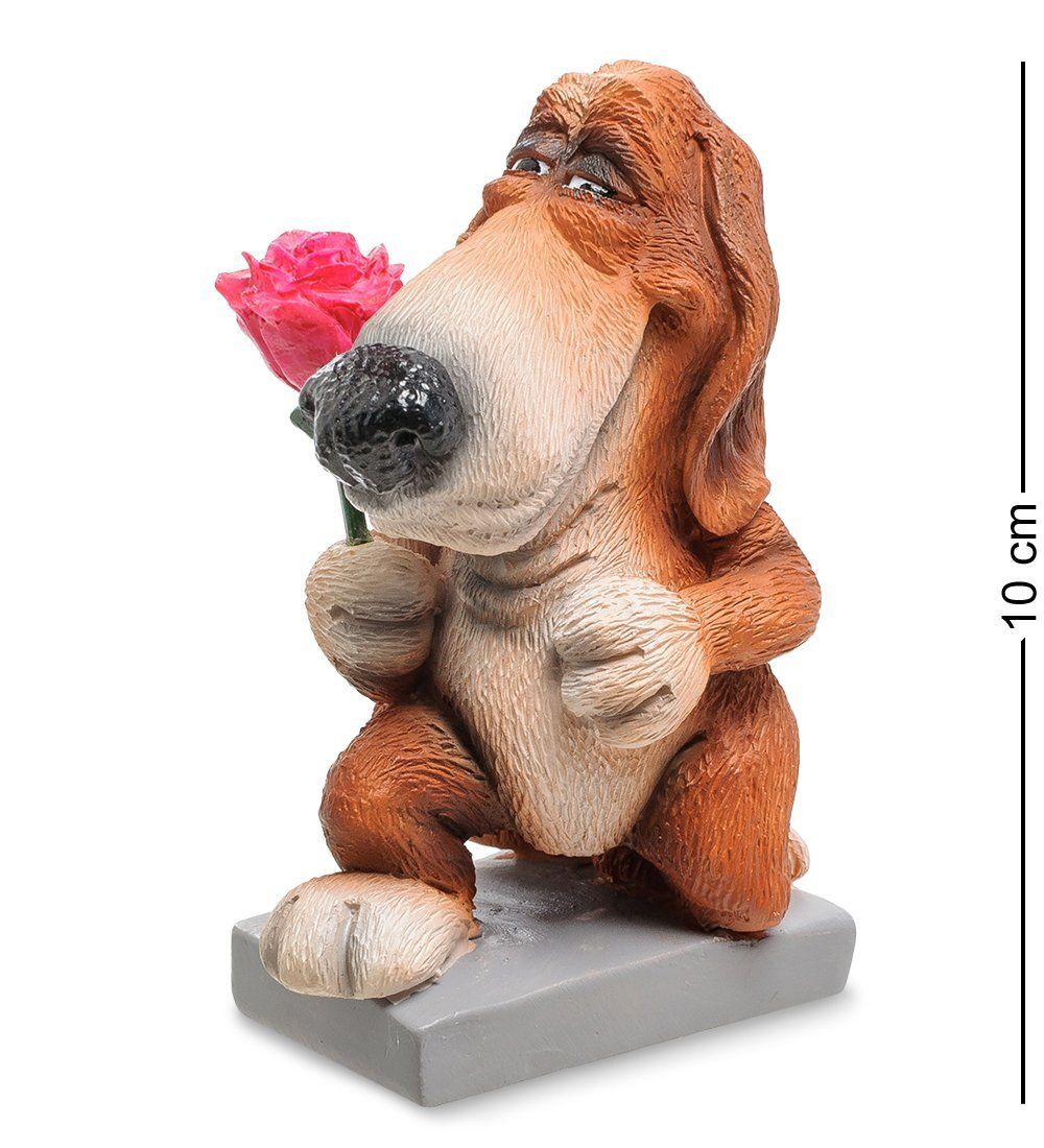 RV-910 Статуэтка Собака Бассет-хаунд «Цветы для прекрасной Леди» (W.Stratford)