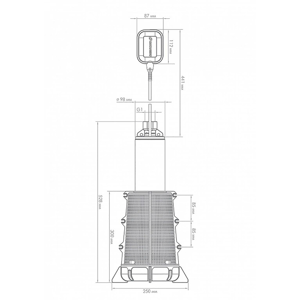 Насос погружной колодезный Водомет 55/35 А дф 4'' (0,46kВт, 55л/мин, напор 35м, кабель 10м) ДЖИЛЕКС