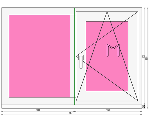 Пластиковое окно 800 х 1150 ТермА Эко + Москитная сетка