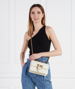 Кожаная сумка-мессенджер LOVE ONE MINI DC Pinko - белый(100074 A0GK)