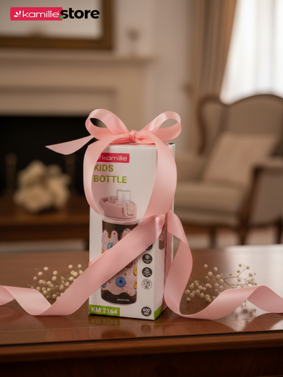 Термос детский 600 мл. с трубочкой Kamille KM 2164 с 3D рисунком