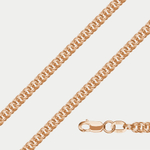 Цепь плетения "Гарибальди" из розового золота 585 пробы без вставок (арт. НЦ 12-316Б)