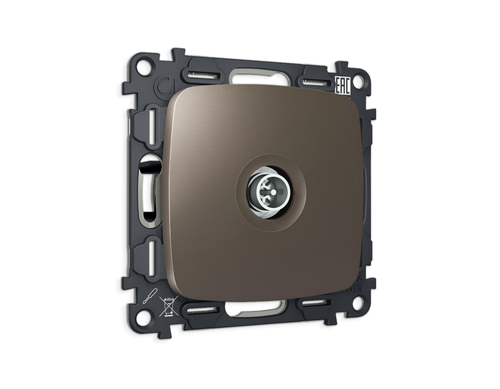 MO643005 Комплект механизма TV розетки оконечной экранированной 5-1000MHz 3dB OMEGA Темная бронза матовый QUANT (OP6430, VM199)