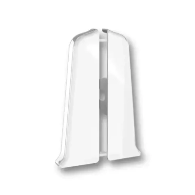 Заглушки Плинтуса Deconica Д55, белый глянцевый 001-Г, (1 пара)