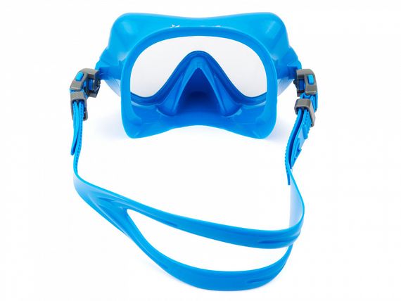 Набор маска+трубка в сумке Sargan Баттерфляй-М прозрачный/голубой