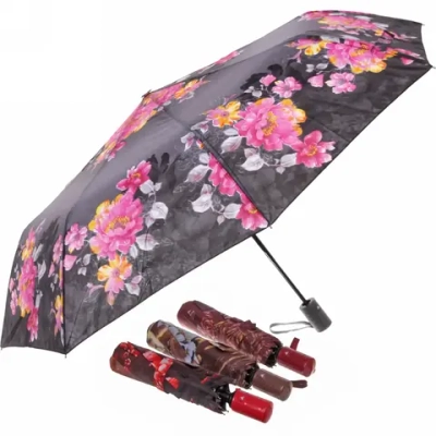 Зонт женский полуавтомат «Ultramarine - Олимпия», цвет микс, 8 спиц, d-100см, длина в слож. виде 30см