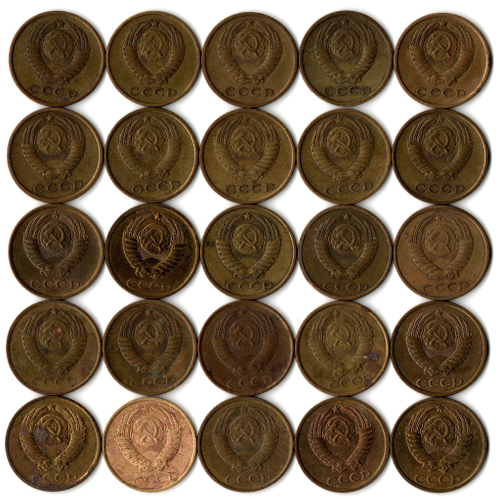 Набор 2 копейки СССР (25 монет) 1961, 63, 68-74, 76, 78-91(м/л) гг.