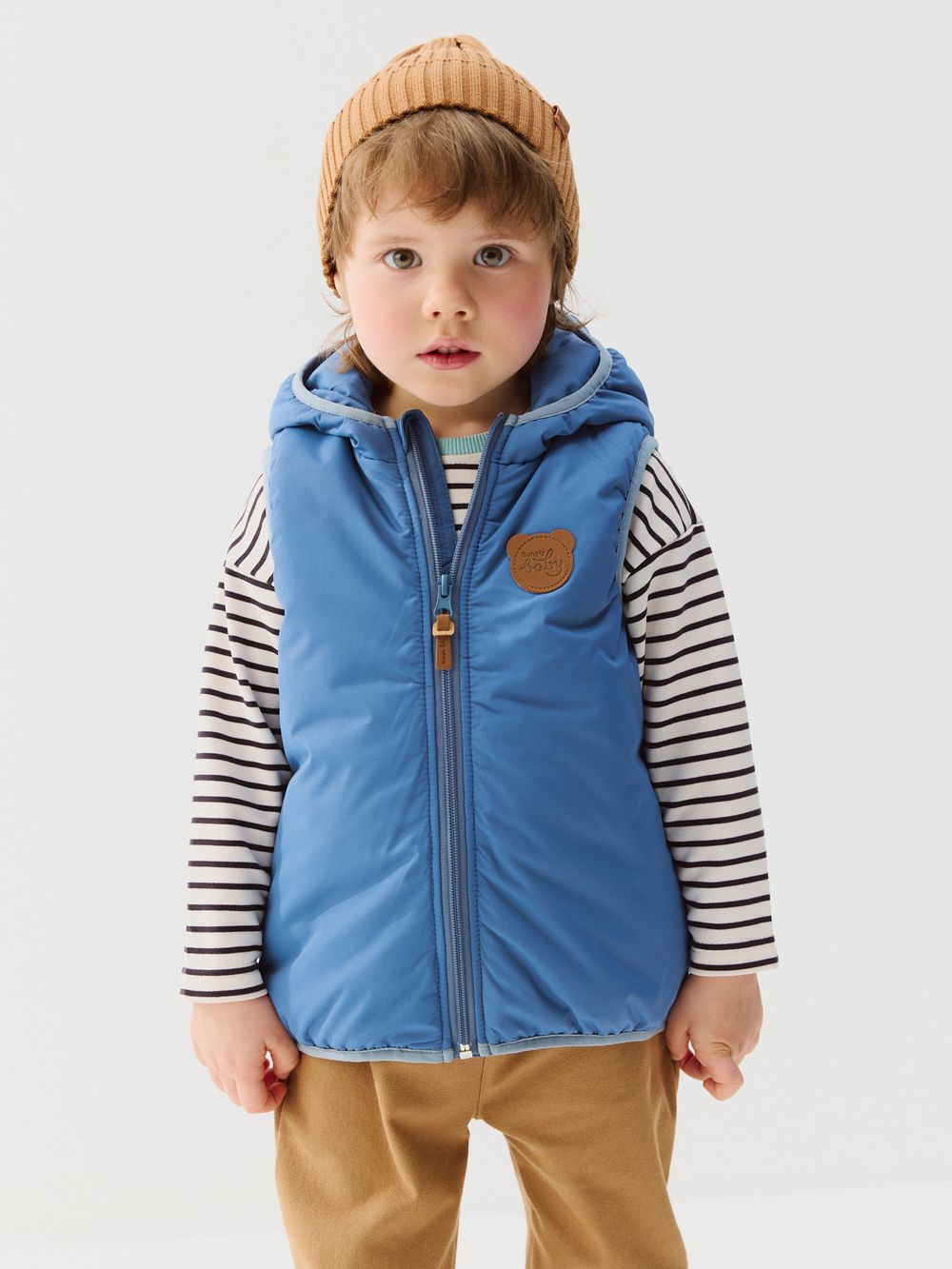 Жилет с капюшоном "Деним" 0+