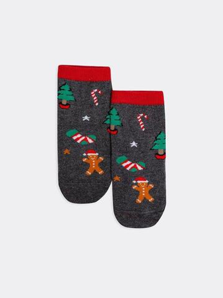 430K-1434 НОСКИ ДЕТСКИЕ т.серый меланж (24)