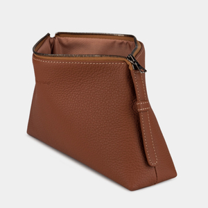 Косметичка Comete из кожи теленка, цвета карамель