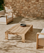 Журнальный столик Ambra из акации со светлой отделкой 82,5 x 140 см