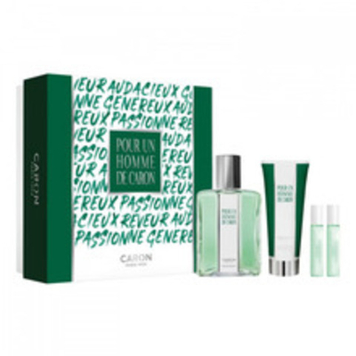 Pour un Homme de Caron Gift Set EDT 125 ml, shower gel 75 ml, miniature Le Matin EDT 5 ml and miniature Le Soir EDP 5 ml 125ml