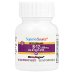 Superior Source, Метилкобаламин B-12, B-6 и фолиевая кислота, 60 быстрорастворимых таблеток MicroLingual®