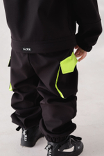 Комбинезон TRAVEL SOFTSHELL, черный/неон