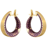 Серьги Конго с бордовой эмалью, E0177-23/5