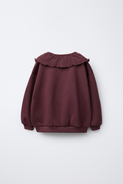 ZARA ТОЛСТОВКА В РУБЧИК С ВОРОТНИКОМ «КЛОДИН», БУРГУНДИ