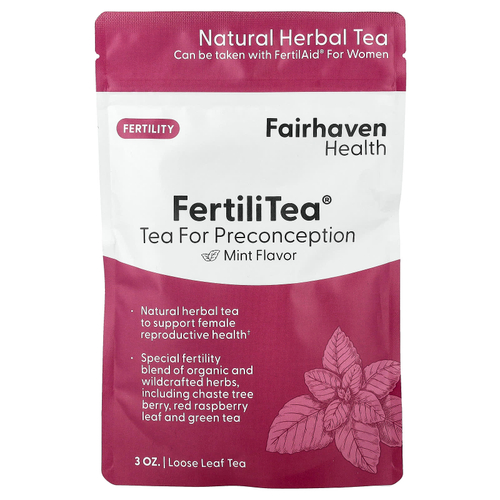 Fairhaven Health, FertiliTea®, листовой чай, для поддержки фертильности, вкус мяты, 3 унции
