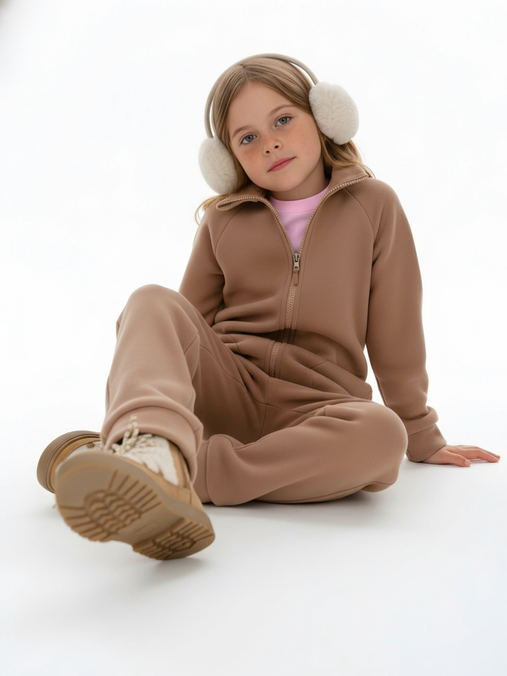 Теплый флисовый комбинезон с карманами