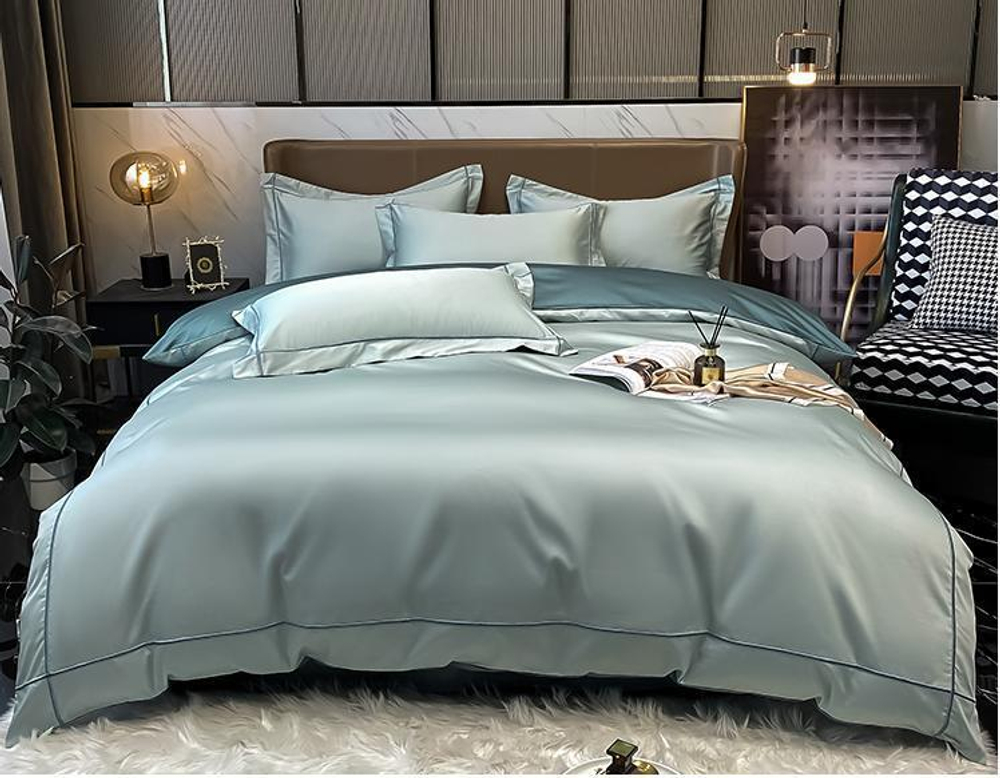 ZEPHYR HOME КПБ Двуспалка ЕВРО Мако-Сатин 100s Мятный