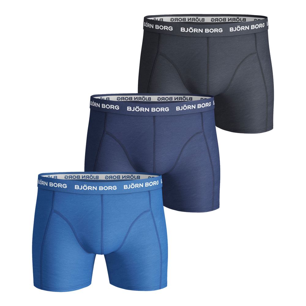 Björn Borg Noos Solids Boxer Shorts 3 Pack Men - Blue, Dark Blue