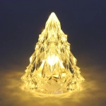 Сувенир с подсветкой «Кристальная ёлочка» 6,5*8 см, Теплый белый