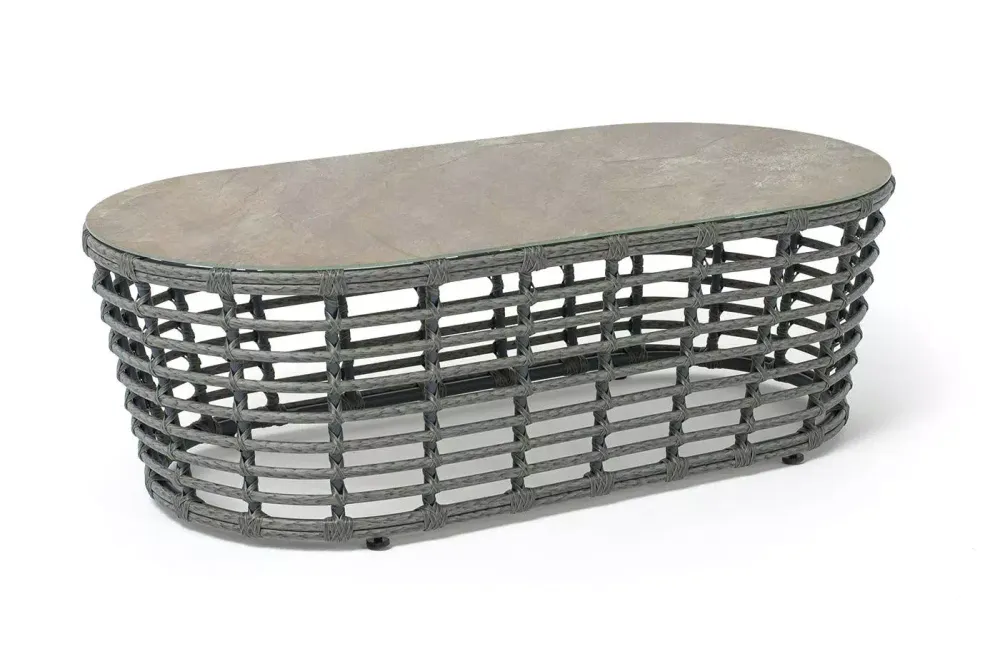 "Валенсия" журнальный столик из искусственного ротанга, цвет серый