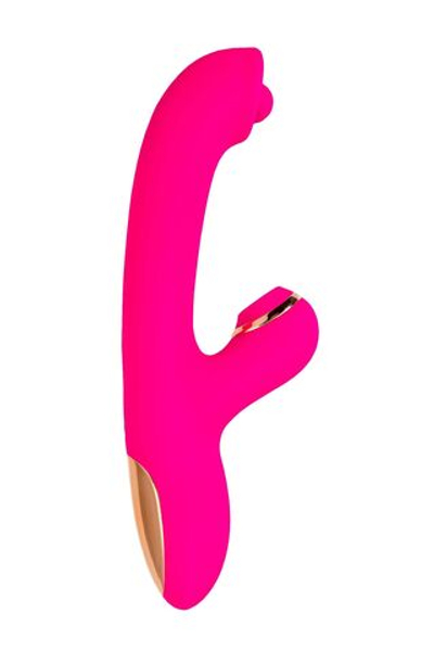 Розовый вибратор-кролик со стимулирующим шариком Rolli - 22 см. (Цвет: розовый)
