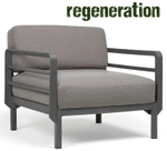 Кресло пластиковое с подушками Nardi Maximo Poltrona, базальт, лава