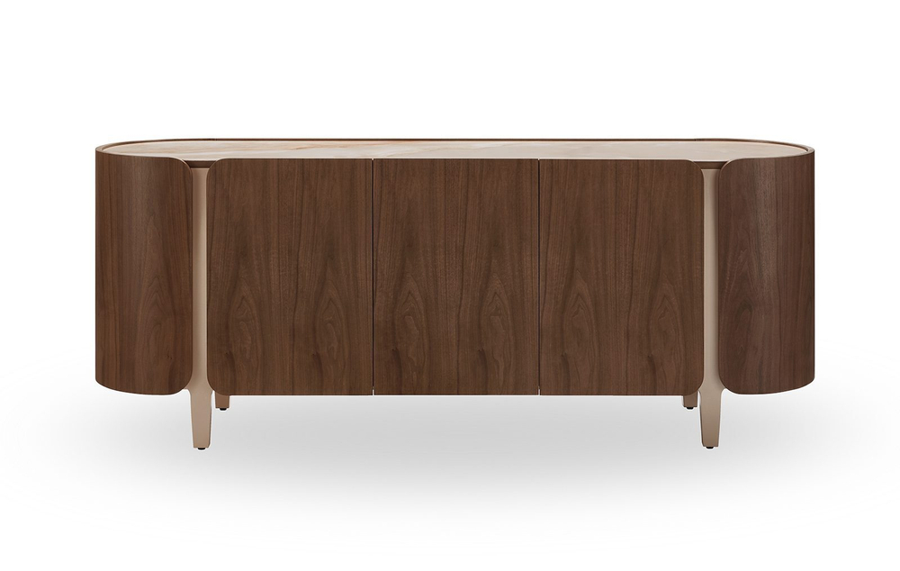 Буфет SELECT 3138 глянцевая керамика ТОСКАНЕ/орех/золото