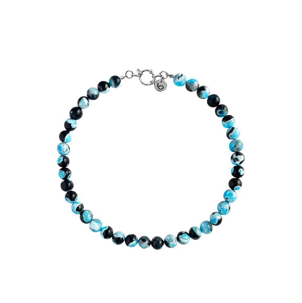 Колье Flame Black из бусин камня