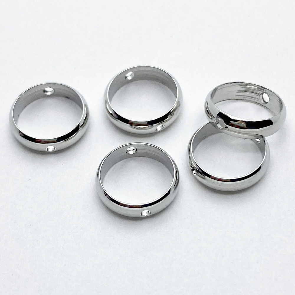 Коннектор-рамка, цвет родий, размер 9,5 мм, внутренний диаметр 8 мм, цена за 1 шт