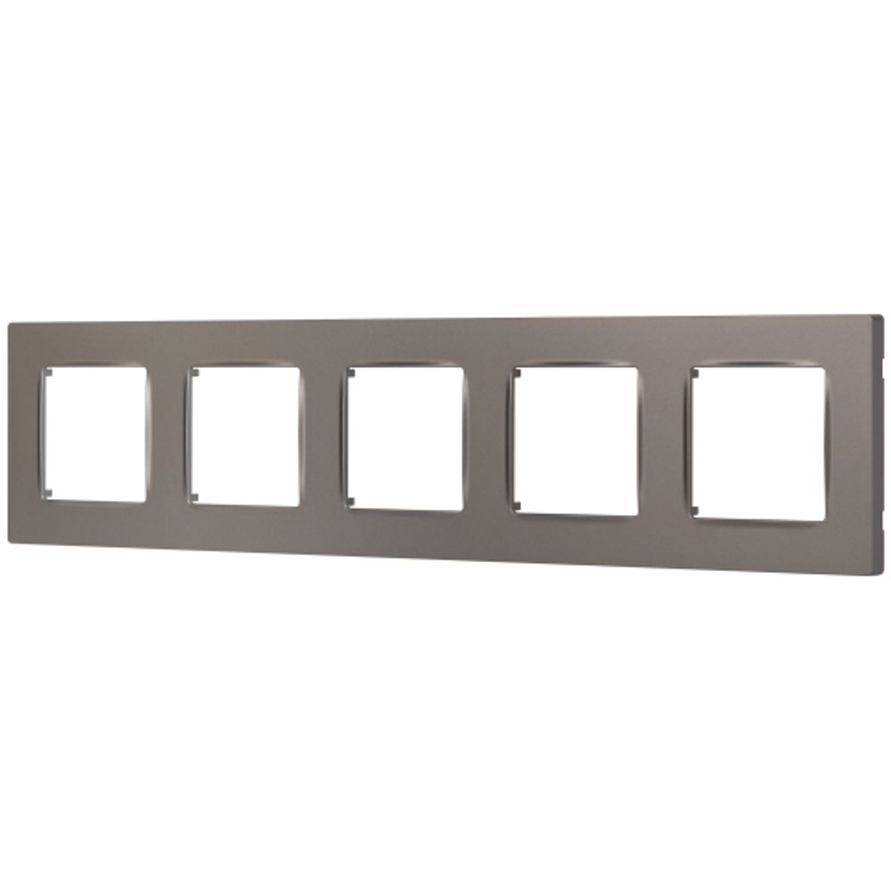Рамка для розеток и выключателей ЭРА Серия 12 12-5205-16 на 5 постов, Классик, титан | ЭРА 12 Титан