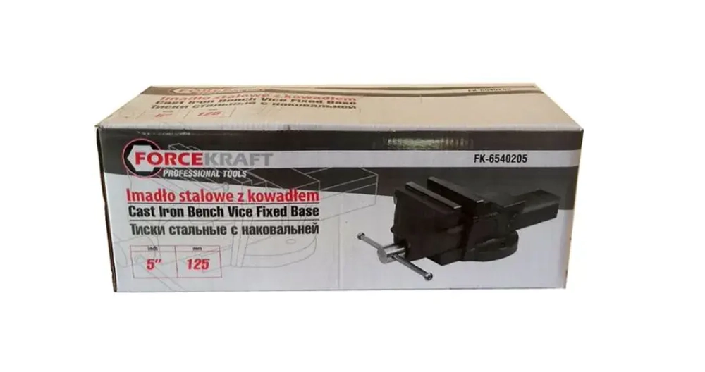Тиски стальные с наковальней 5''-125мм FORCEKRAFT FK-6540205