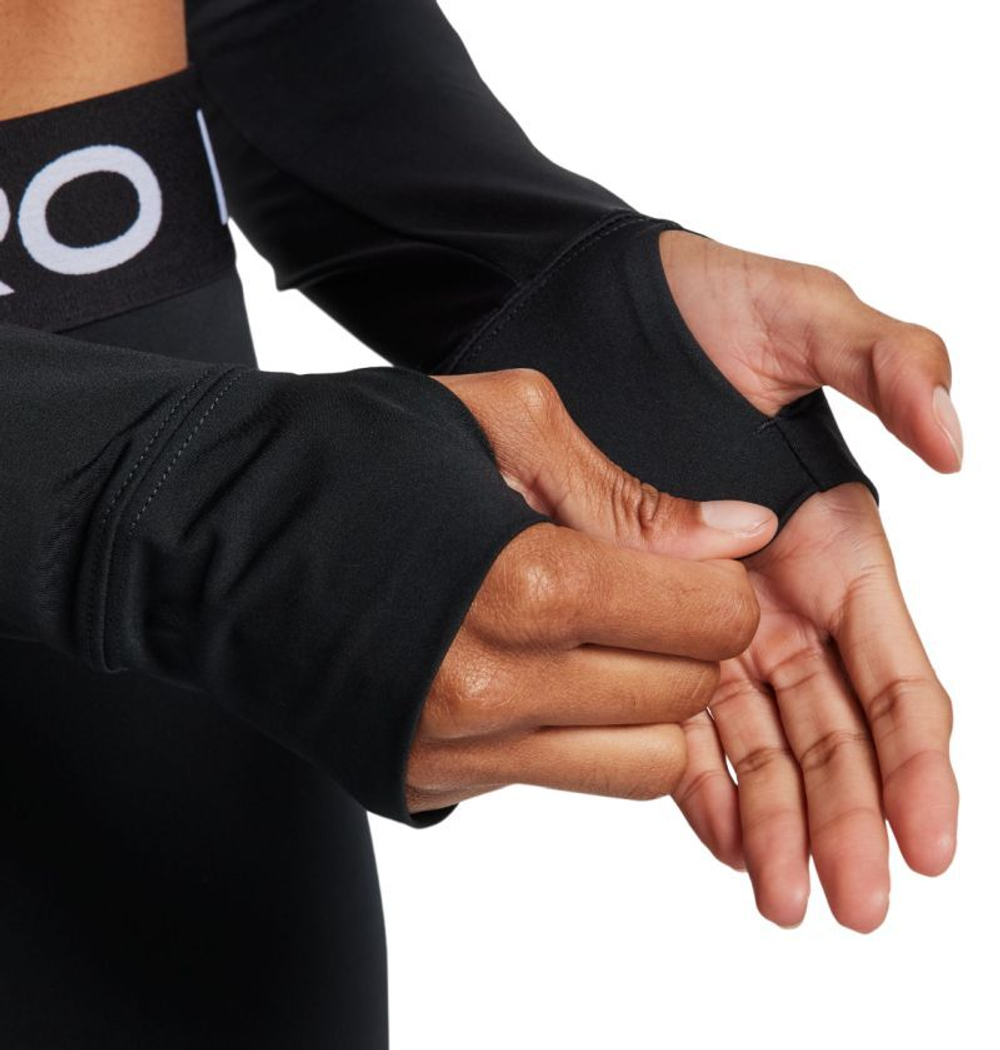 Женская теннисная футболка (dł. Рукава) Nike Pro 365 Dri-Fit Cropped Long-Sleeve Top - черный