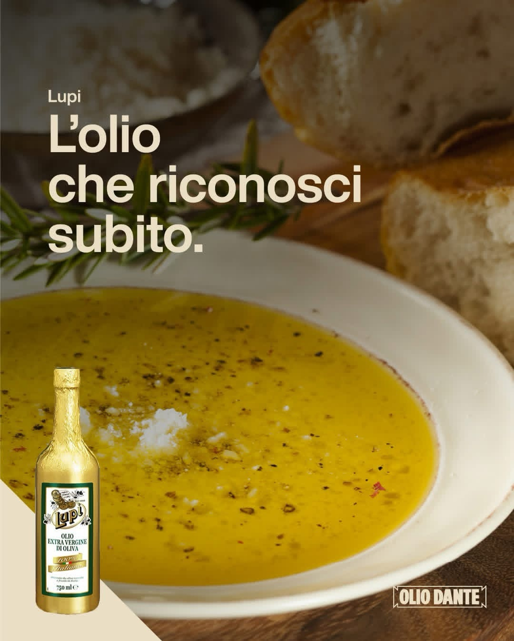 Оливковое масло Lupi 100% Italiano Extra Virgin от Dante, 750 мл, Италия