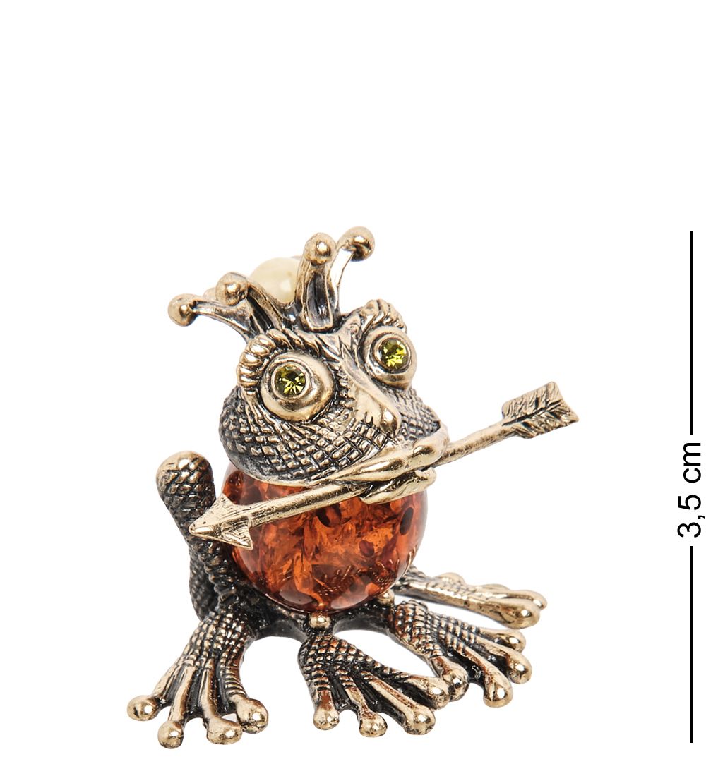 Народные промыслы AM-1495 Фигурка «Невеста-лягушка» (латунь, янтарь)
