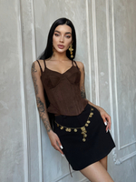 Корсет Agdali Brand замшевый однотонный с двойными лямками