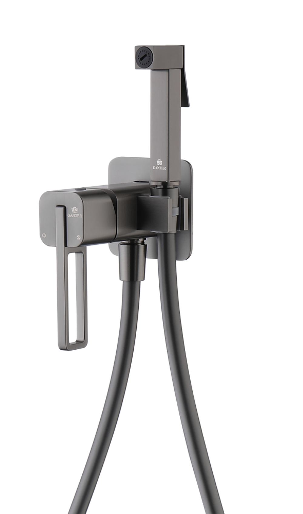 12157-Q Смеситель встраиваемый с ГИГ. душем (ГРАФИТ) GANZER (10/1шт)