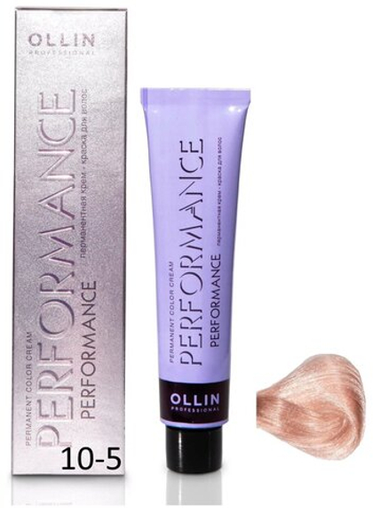 OLLIN PERFORMANCE 10/5 светлый блондин махагоновый 60мл Перманентная крем-краска для волос