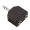 Adam Hall 7556 - адаптер 2 х TRS 3.5 mm stereo (F) - TRS 3.5 mm stereo (M), черный