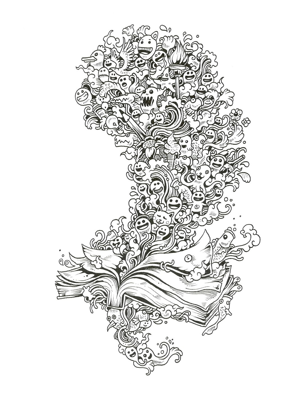 Doodle Invasion. Coloring book