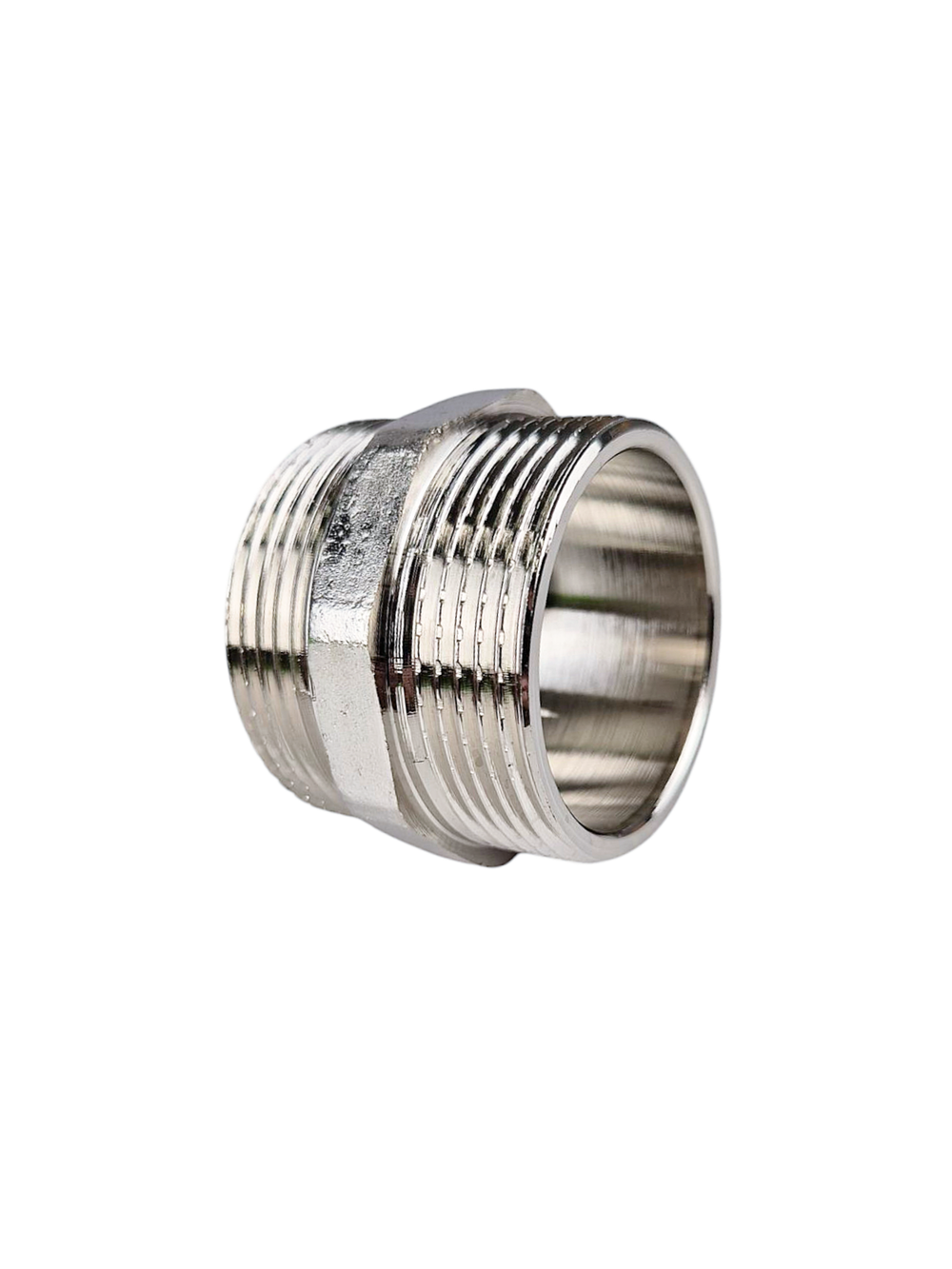 Ниппель, латунь, наружная резьба 1 1/4", никель, RTP