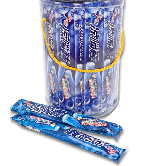 Конфеты жевательные Hongyuan Sour Cool трубочки Черника, 16 гр (Китай)