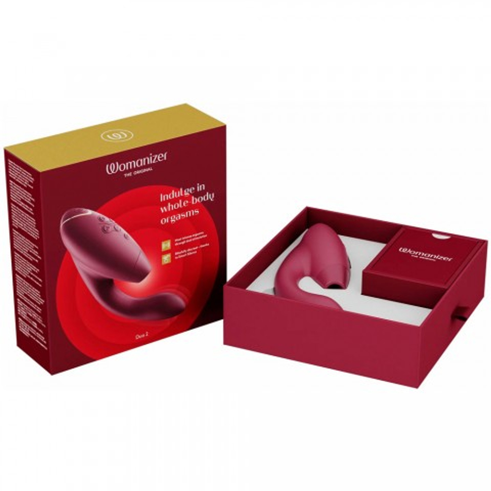 Бесконтактный клиторальный стимулятор Womanizer Duo 2 бордовый